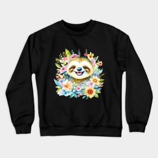 Cute Sloth watercolor Crewneck Sweatshirt